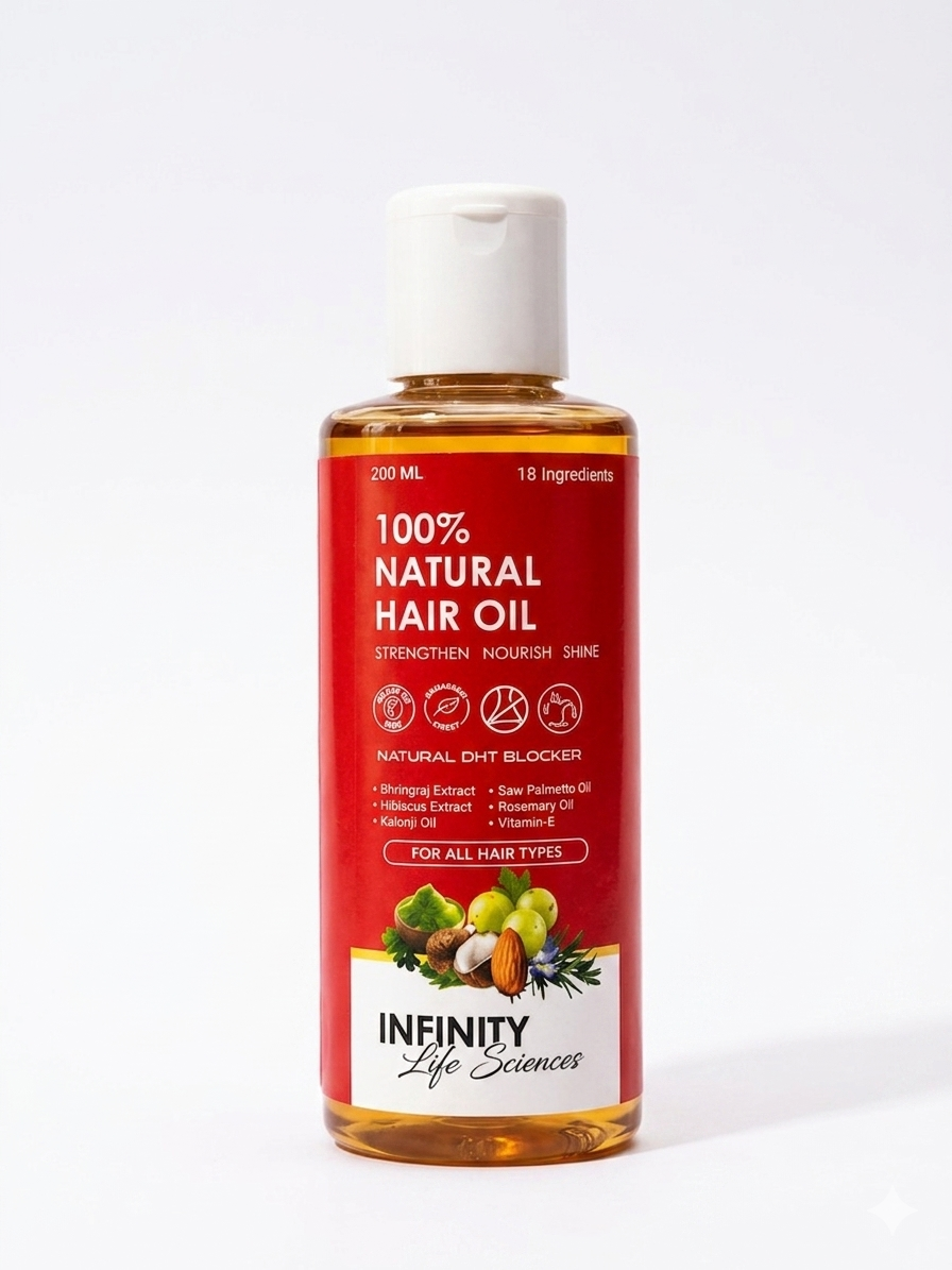 100 % NATURAL HAIR OIL 18 INGREDIENT BLEND
