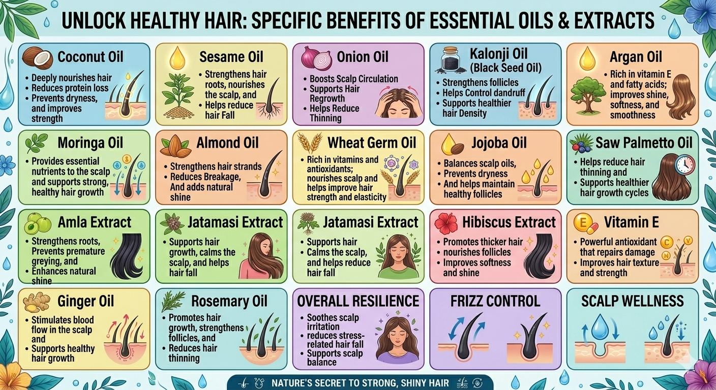 100 % NATURAL HAIR OIL 18 INGREDIENT BLEND