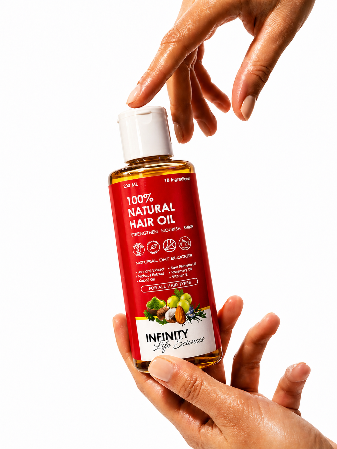 100 % NATURAL HAIR OIL 18 INGREDIENT BLEND