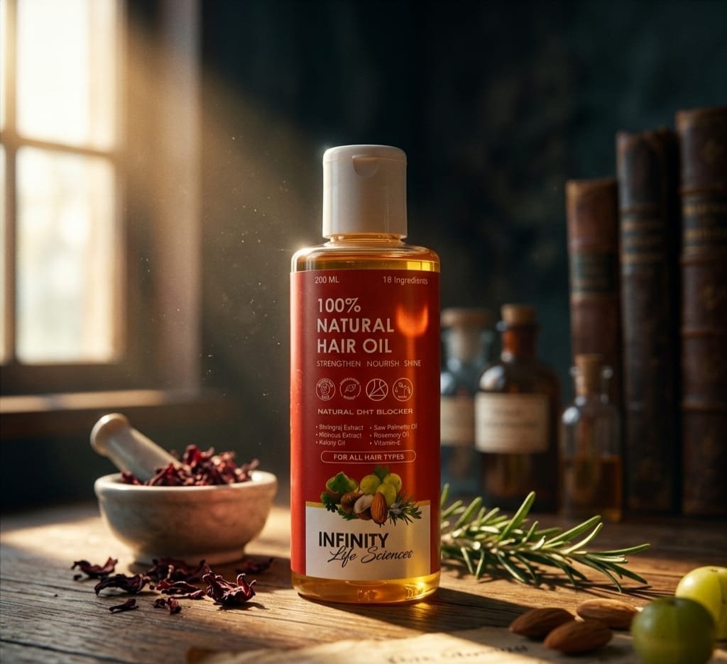 100 % NATURAL HAIR OIL 18 INGREDIENT BLEND